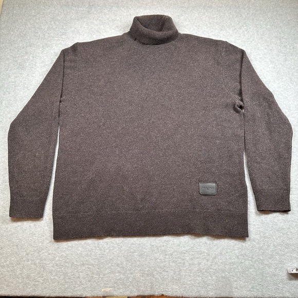 The Kooples Paris Turtleneck Sweater‎ Mens XL Brown Yak Wool Blend READ NOTE - Picture 1 of 13